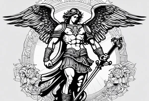 St Michael in action tattoo idea