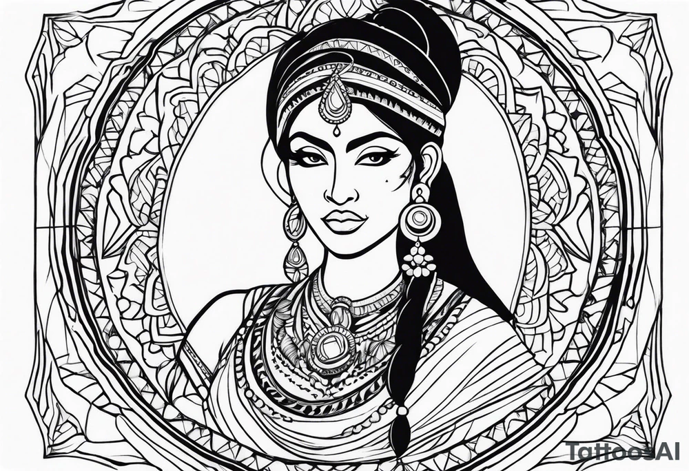 indian woman tattoo idea