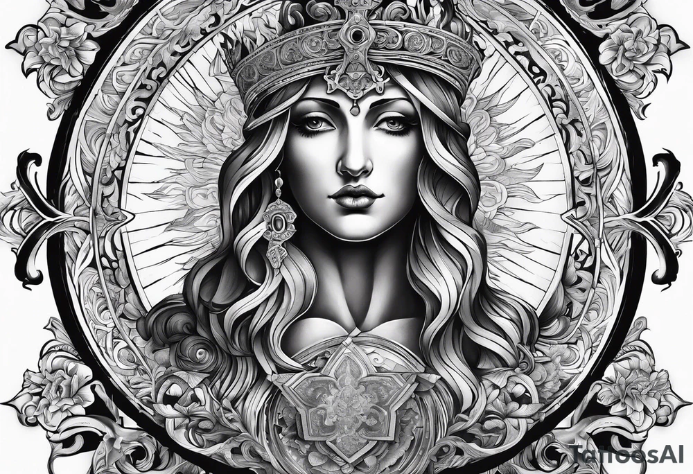 God with a cross also remembering a loved one tattoo idea