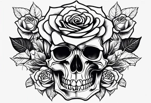 A rose tattoo with skeleton bone fingers tattoo idea