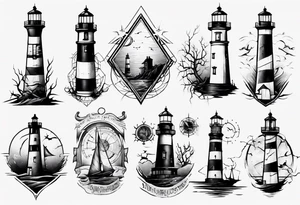 Rundown lighthouse spooky tattoo idea