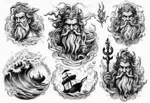 poseidon calling a storm tattoo idea