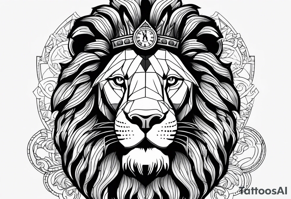 majestic lion, dominican republic flag, proud dominican republic heritage, 111, clock tattoo idea