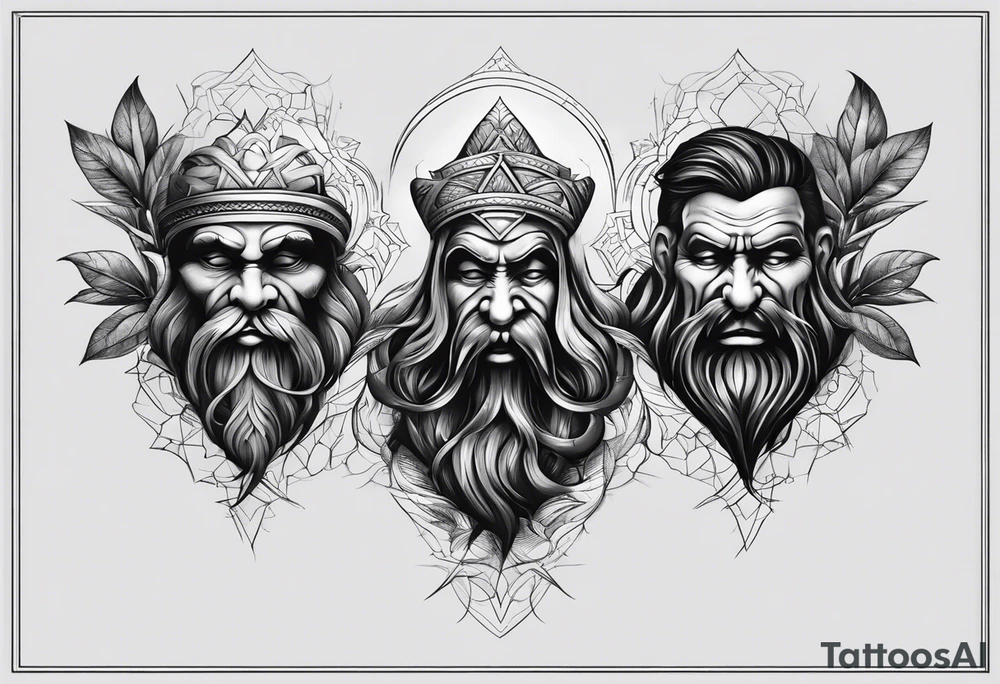3 lost spirts floating in smoke hear no evil see no evil speak no evil tattoo idea