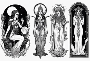The High Priestesses and the moon. TArot. tattoo idea