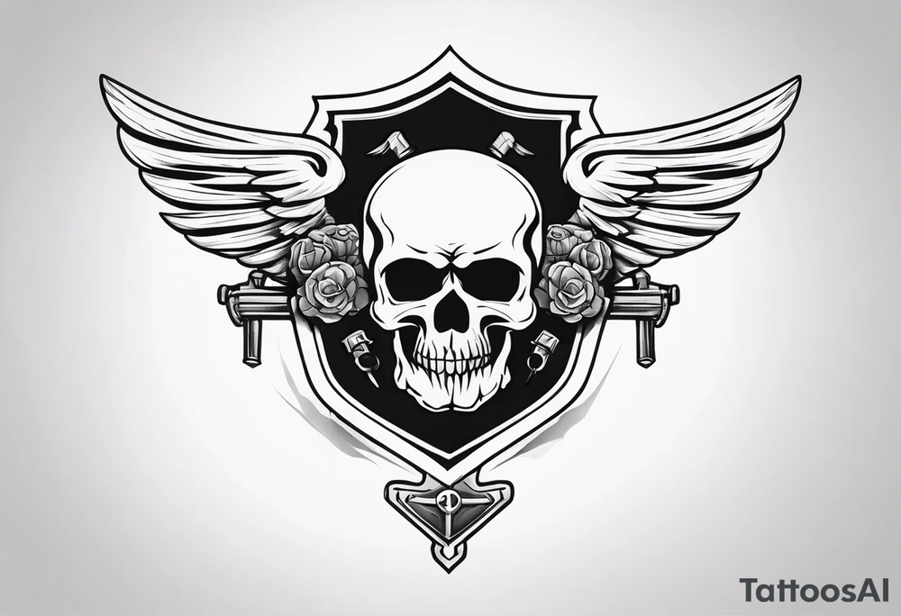 War hammer 40k chest tattoo skull and wings tattoo idea