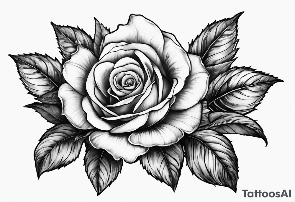 one rose and two violets tattoo idea