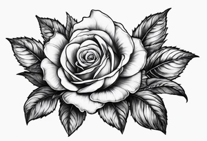 one rose and two violets tattoo idea