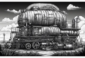 pipeline in oilfield tattoo idea