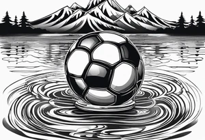 A football mirrored in a lake tattoo idea