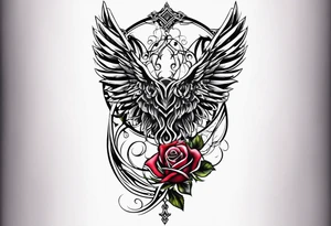 forearm tattoo
tribal angel wing including a rose tattoo idea