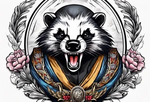 Angry badger with hands tattoo idea
