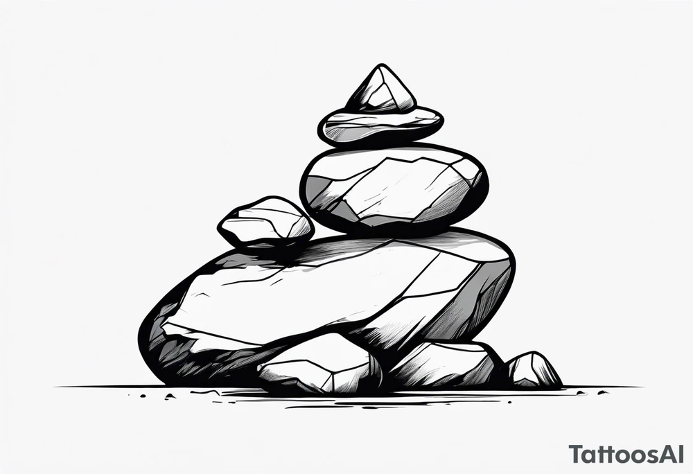 Rocks balancing on top of each other tattoo idea