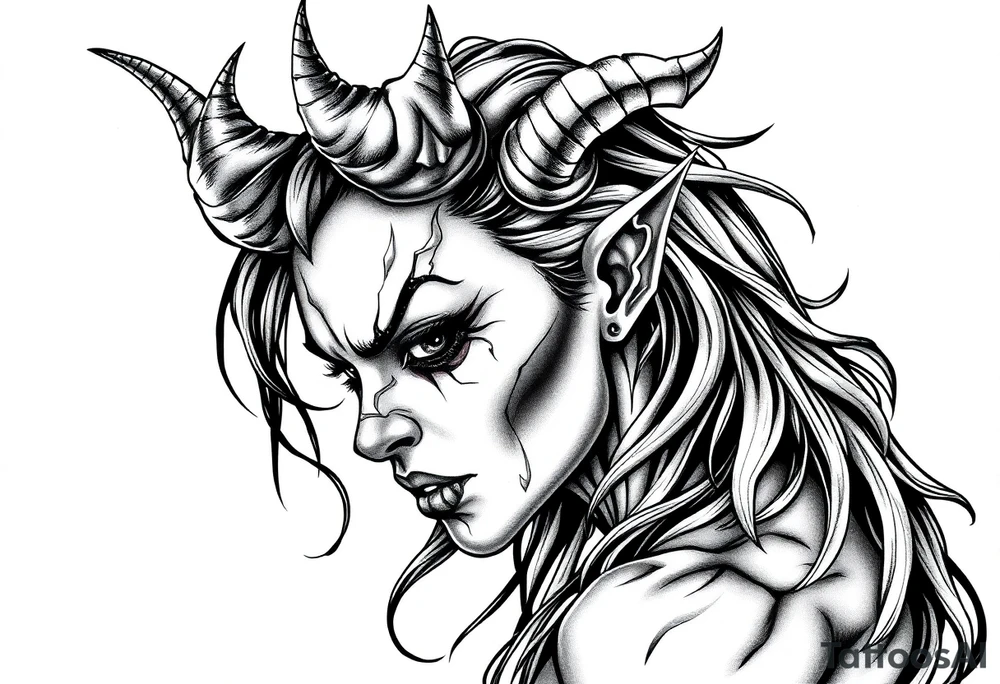 Demon girl tattoo idea