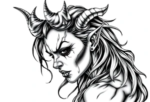 Demon girl tattoo idea