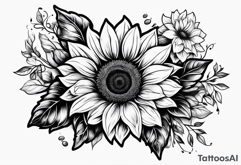 Sunflower infinity sign tattoo idea