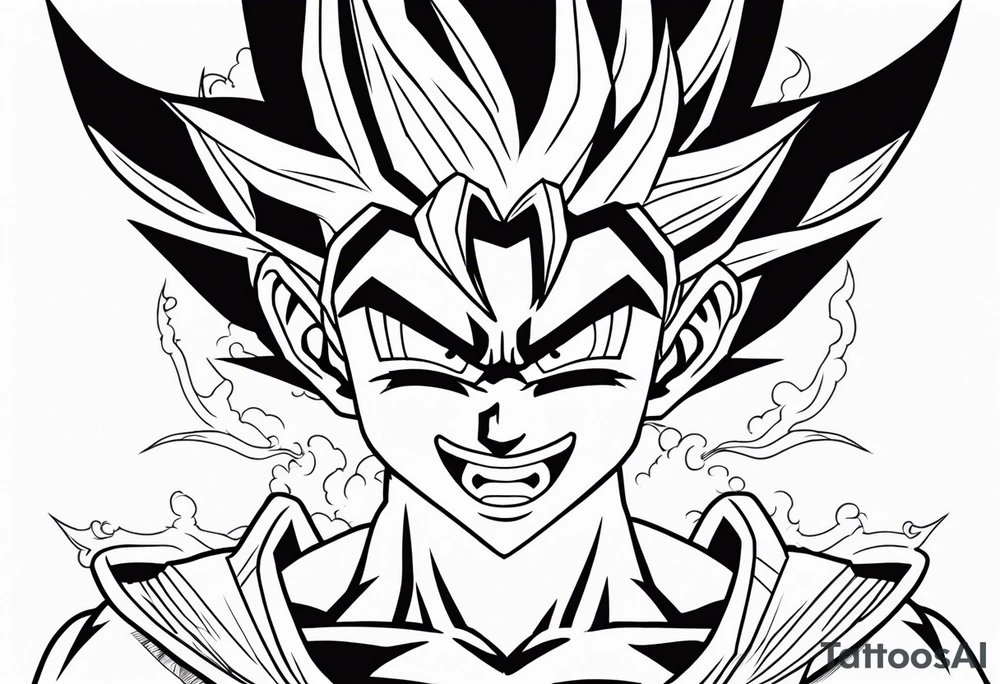 son goku neben crelyn sitzend tattoo idea