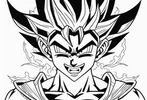 son goku neben crelyn sitzend tattoo idea