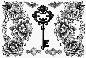 A vintage key tattoo idea