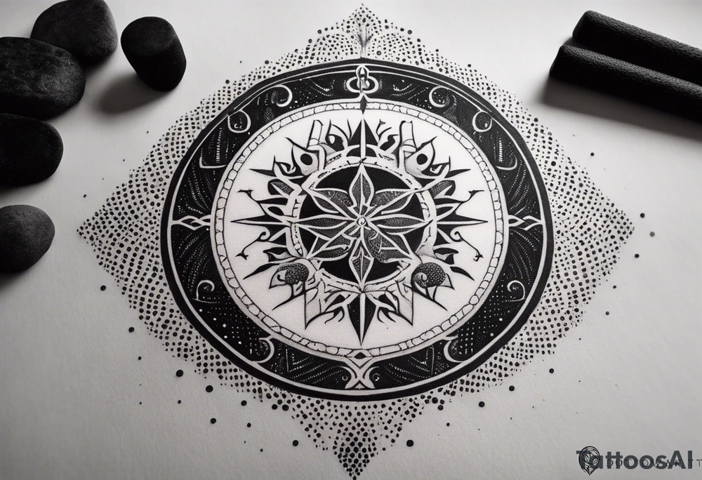 vegvisir & yggdrasill tattoo idea