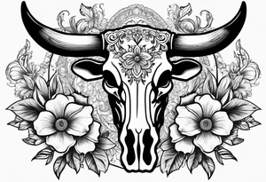 half sleeve. Western cow skull with flowers tattoo idea