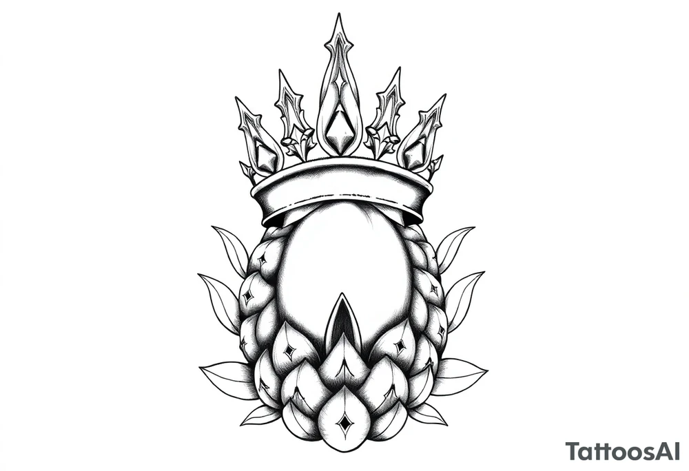 Majestic crown vagina pineapple with
vagina, anus , tattoo idea
