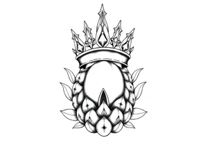 Majestic crown vagina  pineapple with 
vagina, anus , tattoo idea