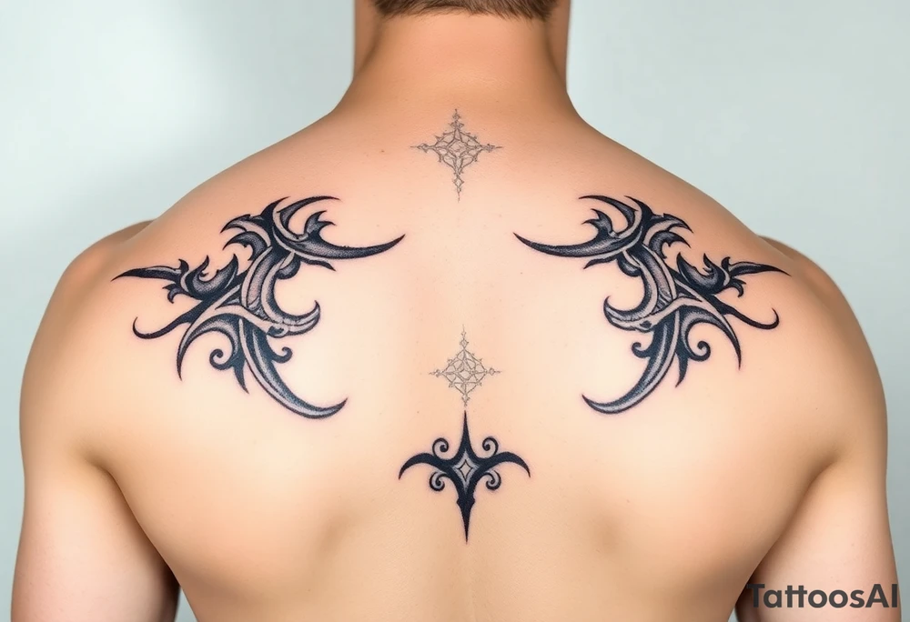tribal open letter tattoo idea