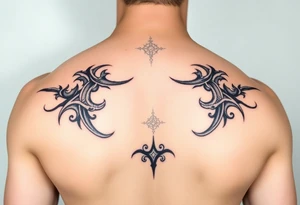 tribal open letter tattoo idea