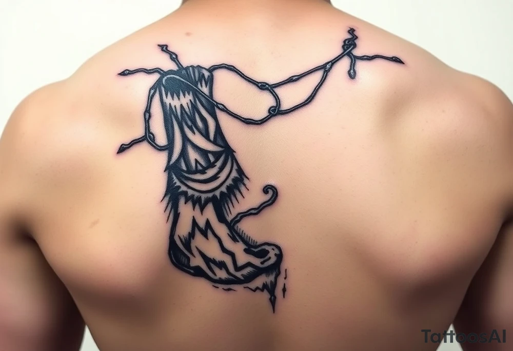 Based on the The Mark of Athen, the third book in the Hero’s of Olympus series, Percy Jackson and Annabeth Chase falling into Tartarus. Annabeth’s foot is caught in a web that pulls her into Tartarus, refusing to let her go and be separated again Percy falls into Tartarus with her tattoo idea
