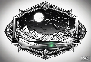 northern lights pendant tattoo idea