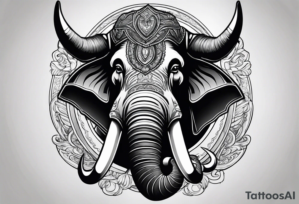 Mastadon with tusks. tattoo idea