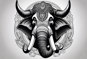 Mastadon with tusks. tattoo idea