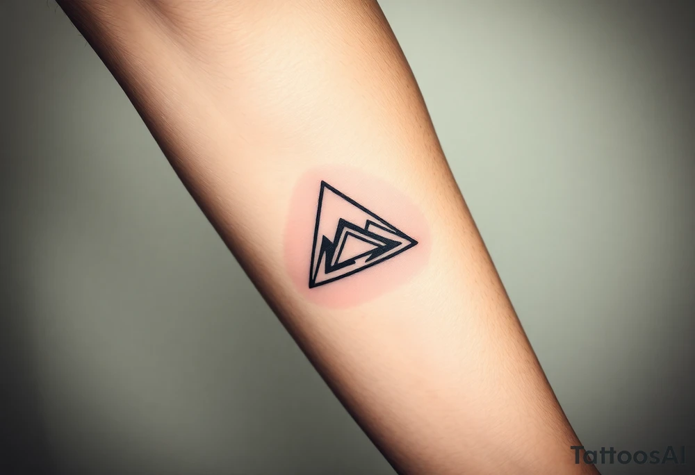 Geometric small triangle about different paths in life merge together and become stronger together tattoo idea