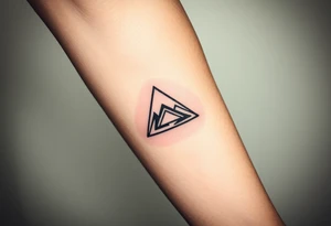 Geometric small triangle about different paths in life merge together and become stronger together tattoo idea