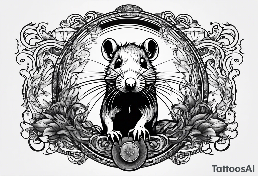 Unhinged rat in unpredictable situations tattoo idea