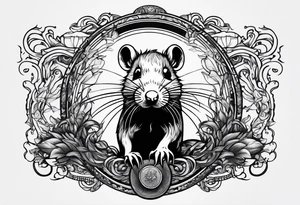 Unhinged rat in unpredictable situations tattoo idea