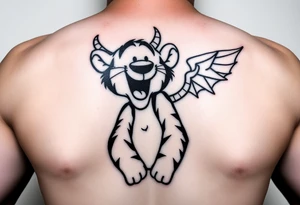 Cartoon tigger from Winnie the Pooh with devil horns and one as an angel tattoo idea