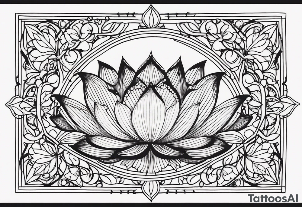 harpe en feuille de lotus tattoo idea
