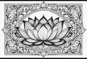 harpe en feuille de lotus tattoo idea