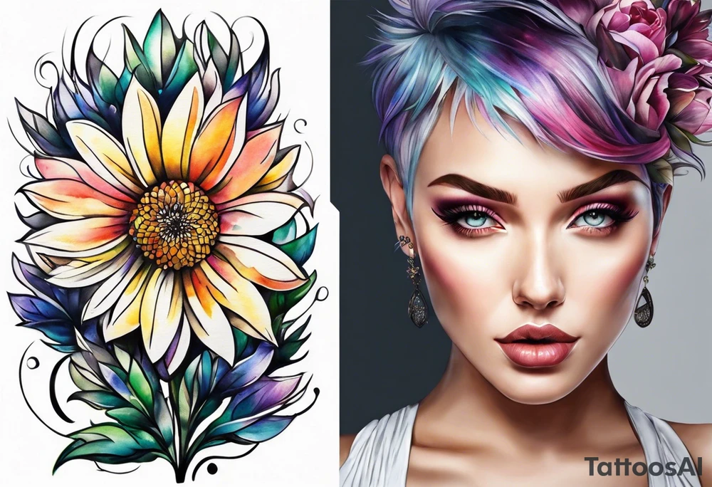 strength aster love mother tattoo idea
