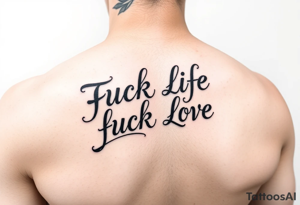 Fuck life fuck love tattoo idea