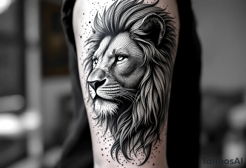 majestic lion tattoo idea