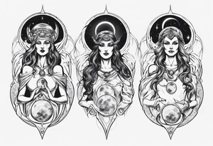 The High Priestesses. Hecate, Artemis and Selene in One. Representing Magic, Intuition and The Moon. tattoo idea