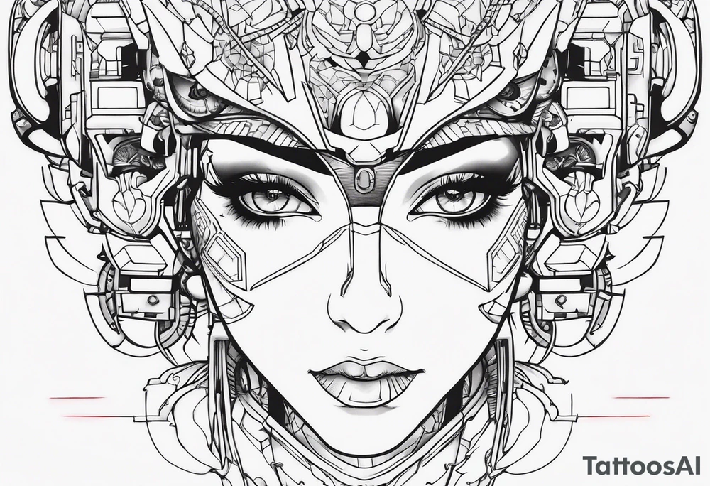 cyborg girl tattoo idea