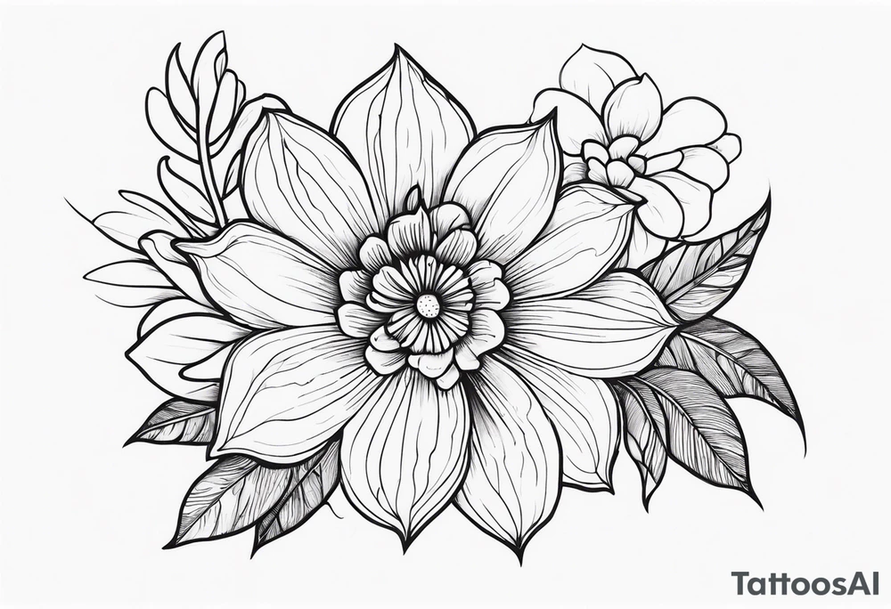 Flower with childrens names tattoo idea