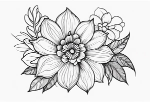 Flower with childrens names tattoo idea