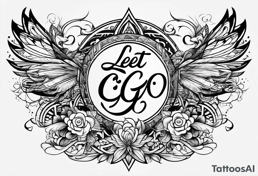 Elegant but simple design of the words Let Go tattoo idea