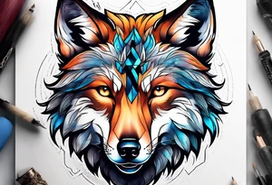 Hybrid between wolf and fox tattoo idea