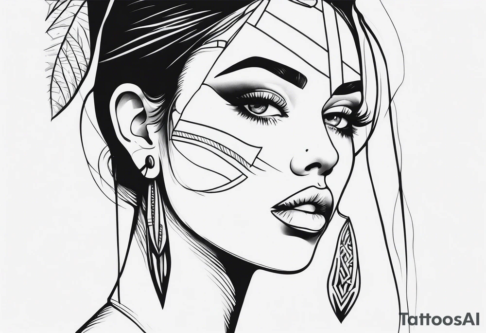 a long face tattoo idea